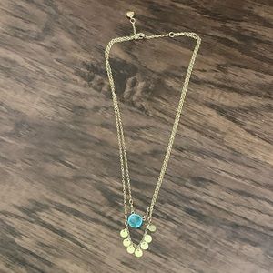 Loft mixed crystal and coin necklace